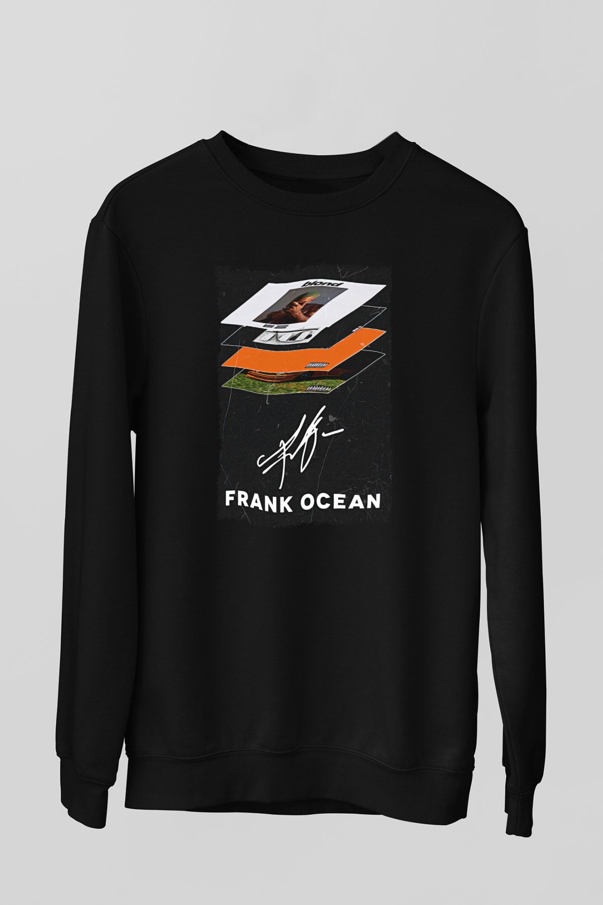 Frank Ocean Baskılı Unisex Siyah Sweatshirt