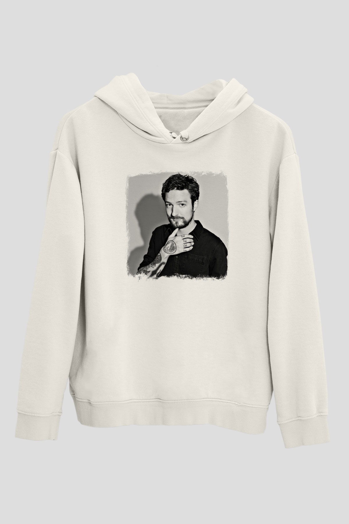 Frank Turner Baskılı Unisex Beyaz Hoodie