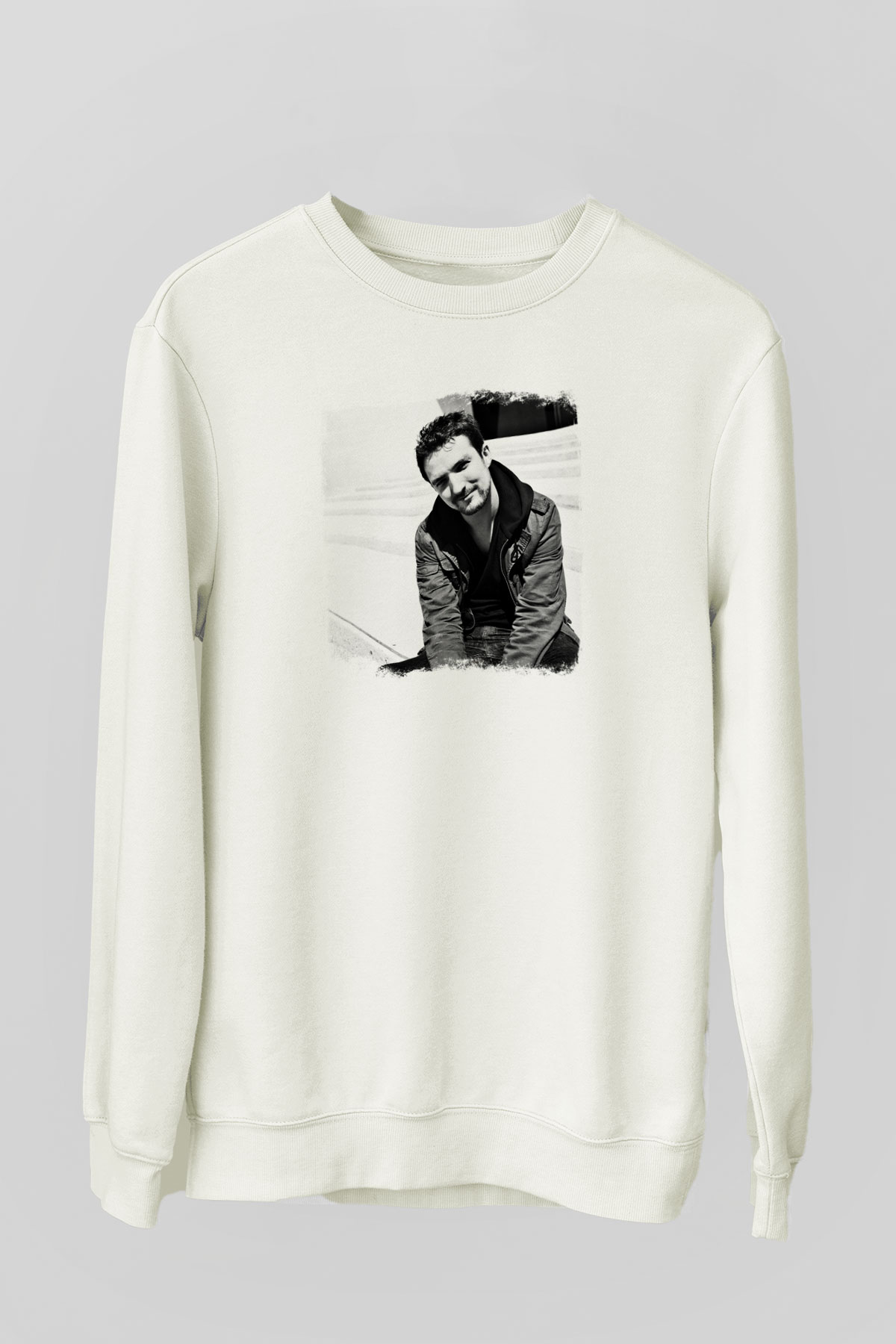 Frank Turner Baskılı Unisex Beyaz Sweatshirt