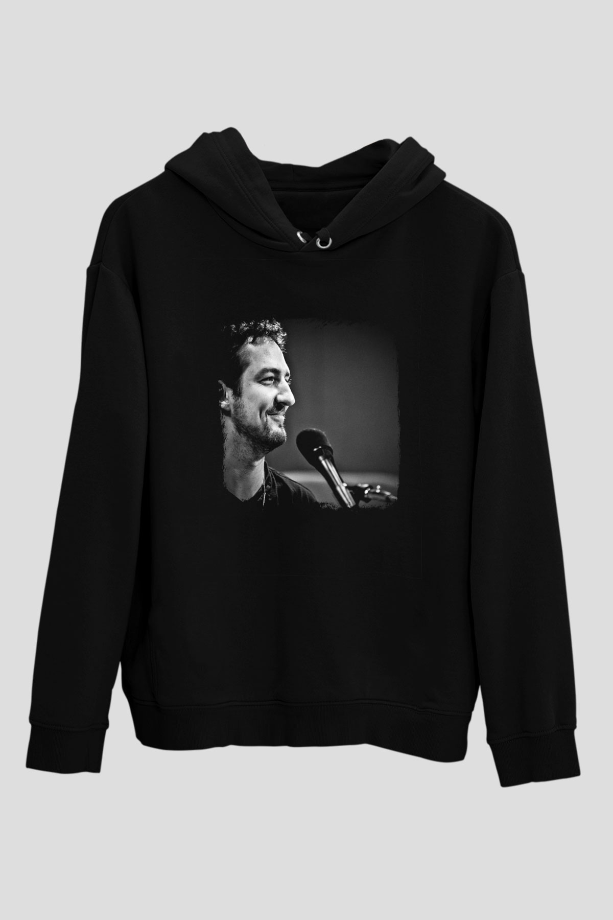 Frank Turner Baskılı Unisex Siyah Hoodie