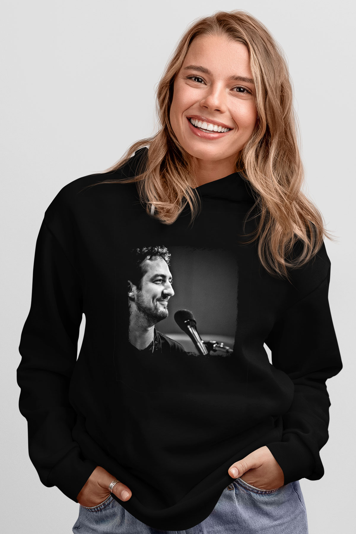 Frank Turner Baskılı Unisex Siyah Hoodie