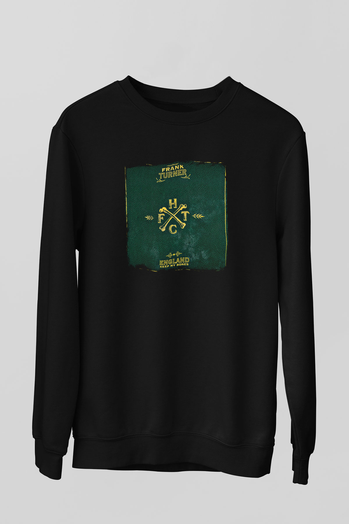 Frank Turner Baskılı Unisex Siyah Sweatshirt