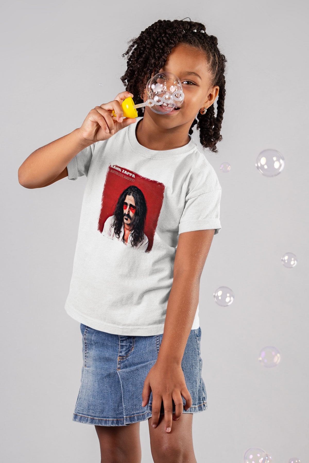 Frank Zappa Baskılı Unisex Beyaz Çocuk Tişört