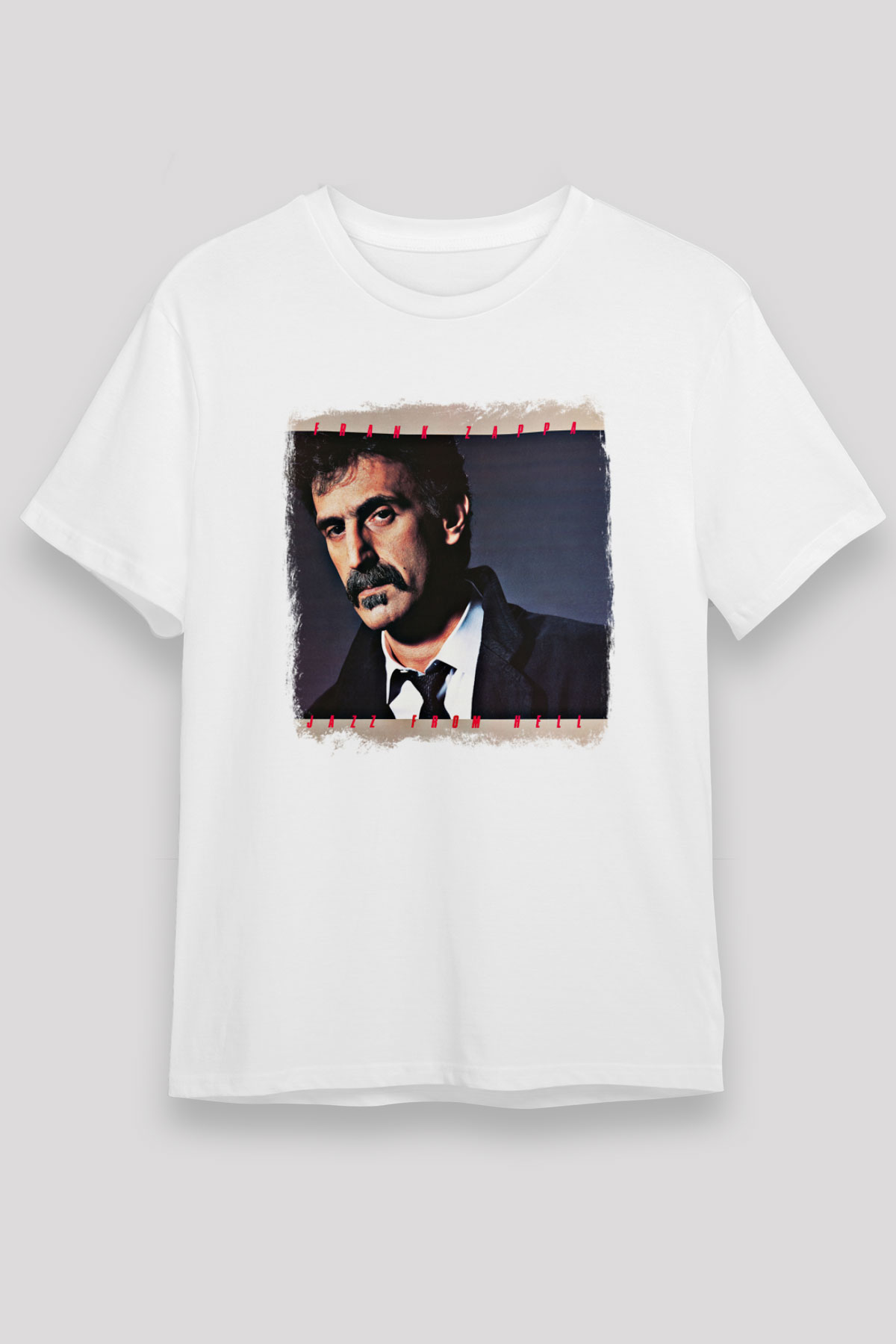 Frank Zappa Baskılı Unisex Beyaz Tişört