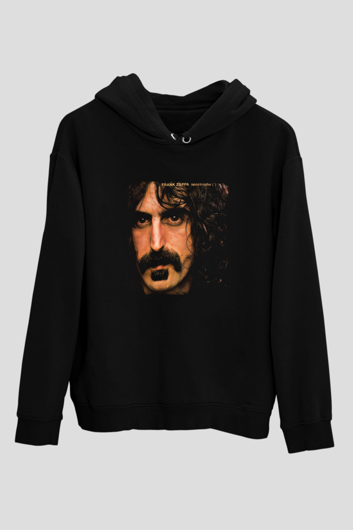 Frank Zappa Baskılı Unisex Siyah Hoodie