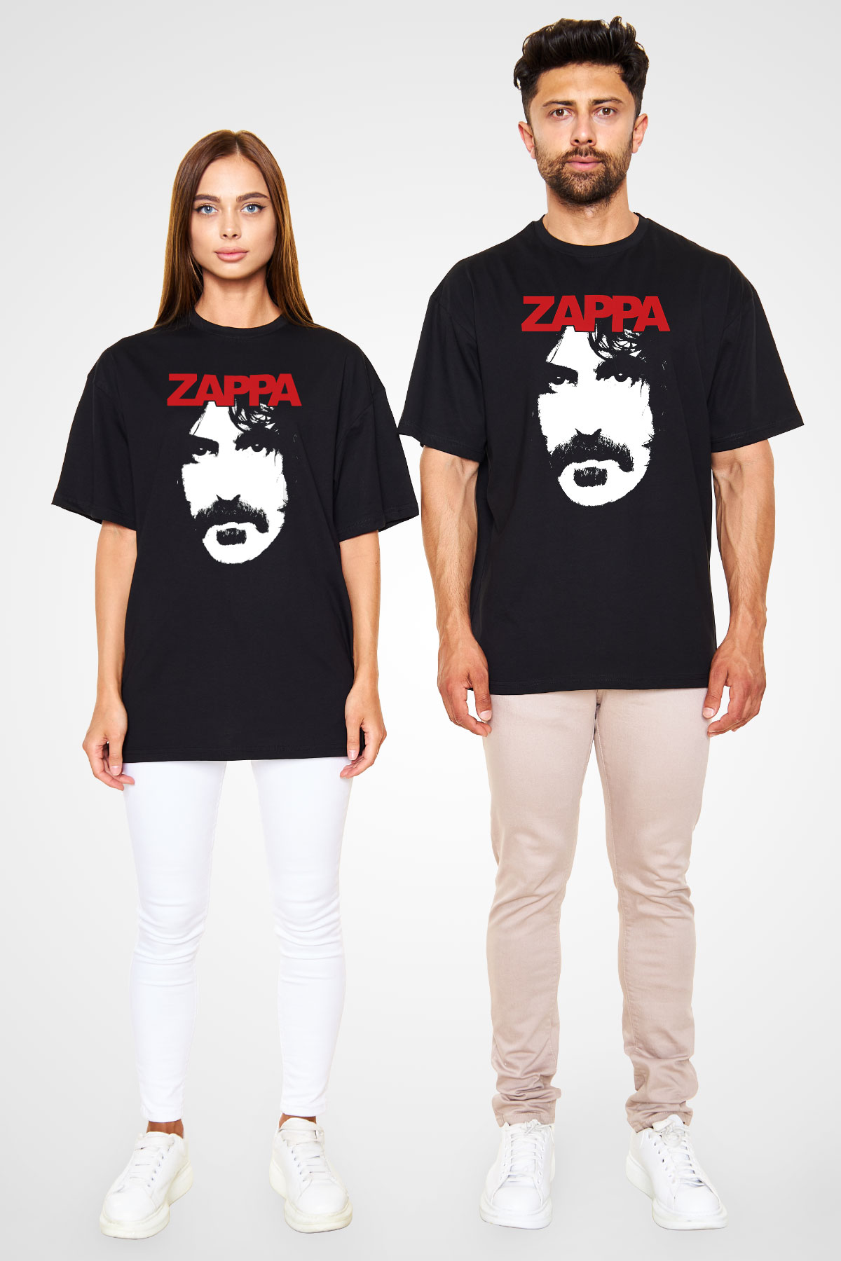 Frank Zappa Siyah Unisex Oversize Tişört T-Shirt