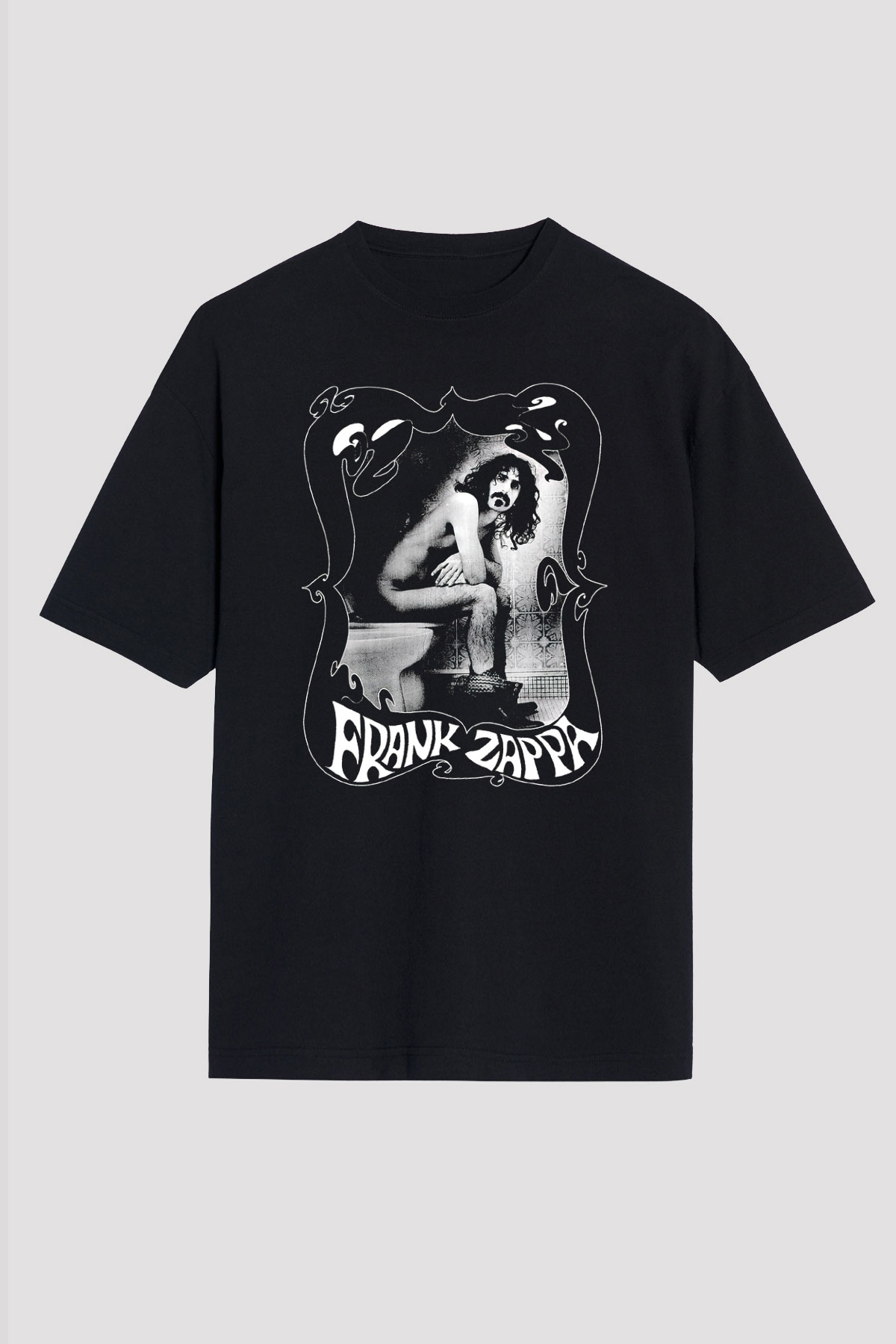 Frank Zappa Siyah Unisex Oversize Tişört T-Shirt