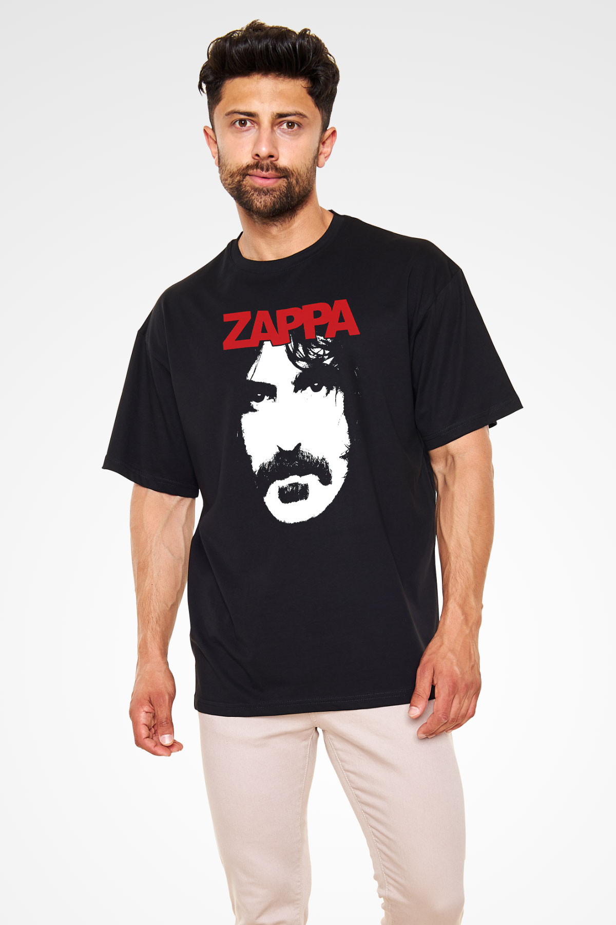Frank Zappa Siyah Unisex Oversize Tişört T-Shirt