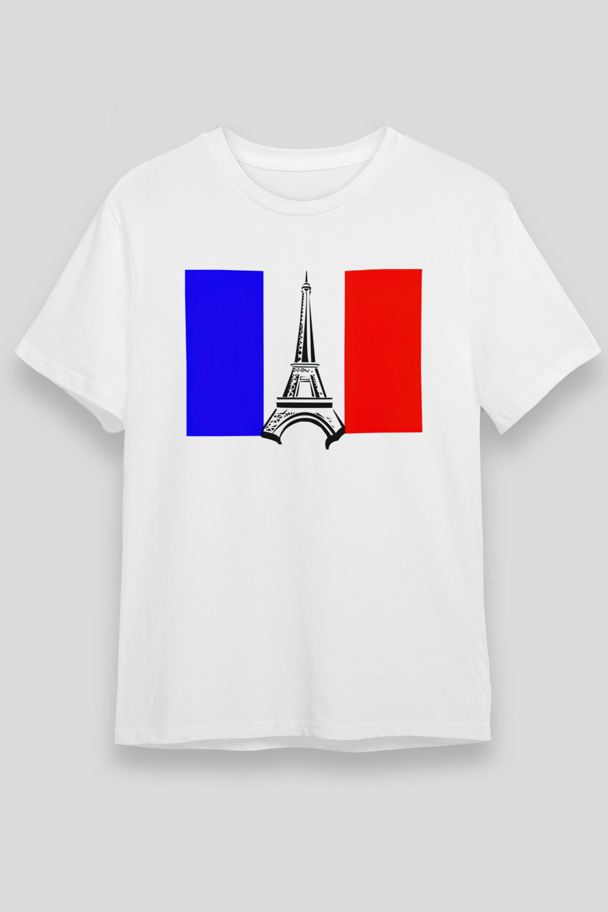 Fransa Beyaz Unisex Tişört T-Shirt - TişörtFabrikası