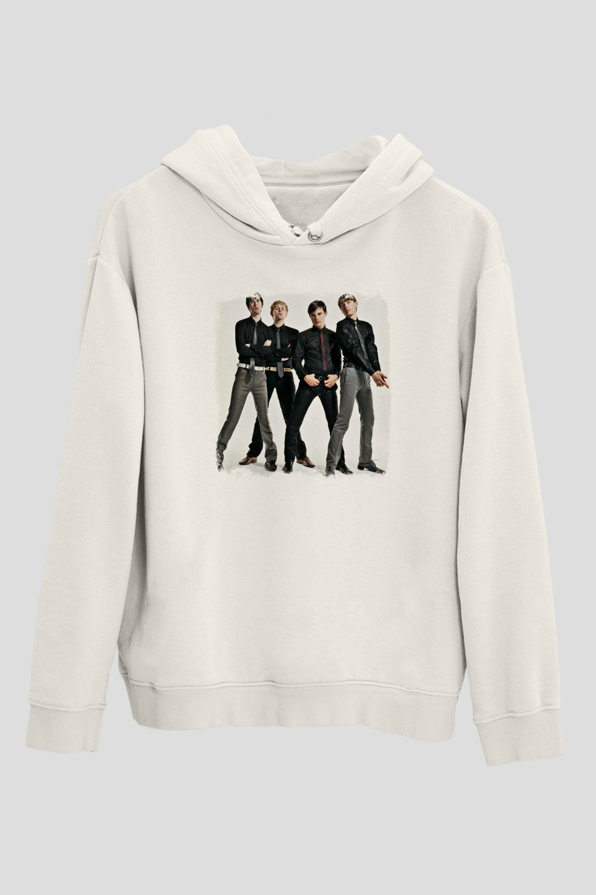 Franz Ferdinand Baskılı Unisex Beyaz Hoodie