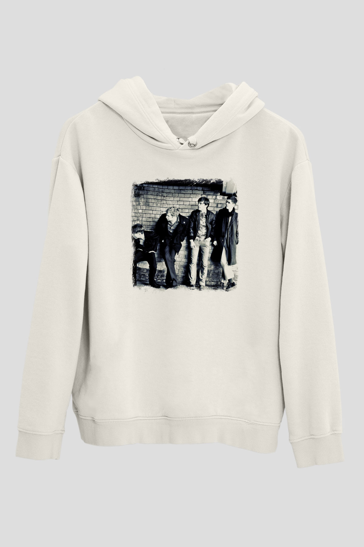 Franz Ferdinand Baskılı Unisex Beyaz Hoodie