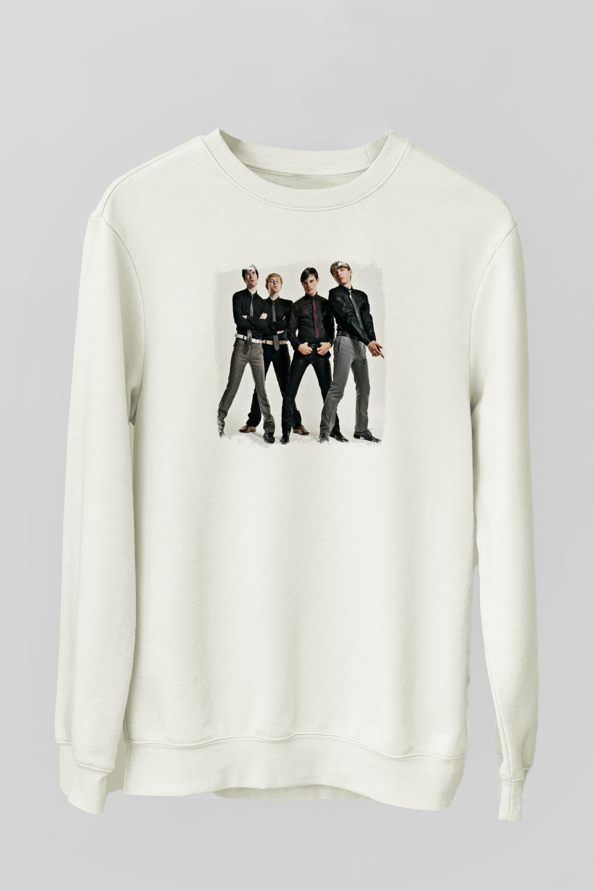 Franz Ferdinand Baskılı Unisex Beyaz Sweatshirt