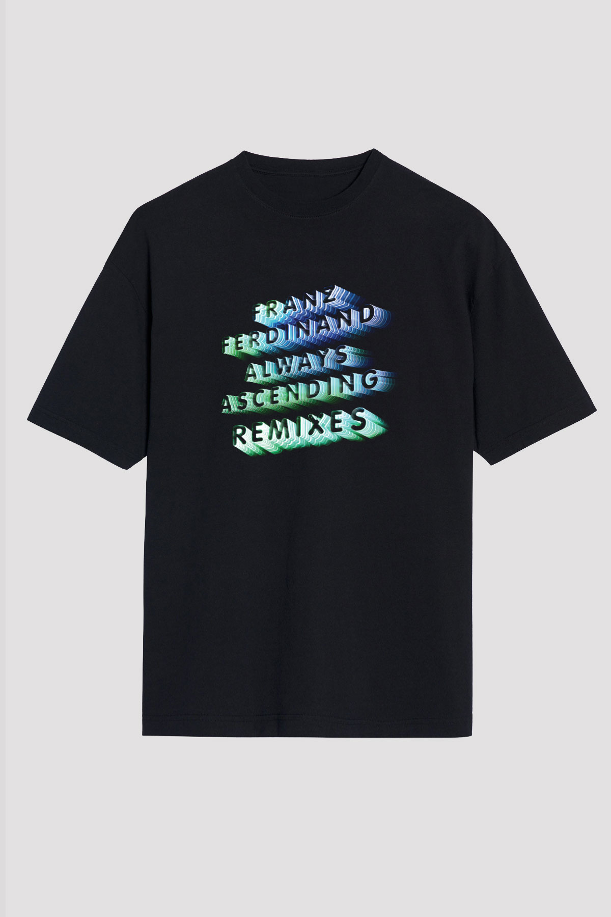 Franz Ferdinand Baskılı Unisex Siyah Oversize Tişört