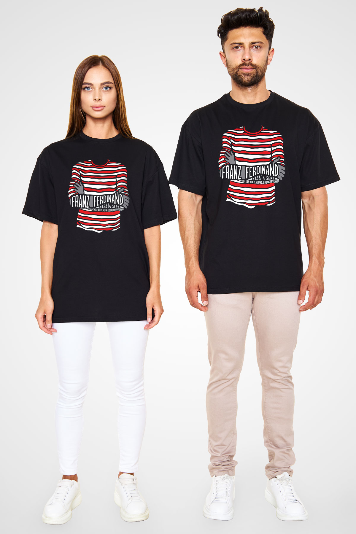 Franz Ferdinand Siyah Unisex Oversize Tişört T-Shirt