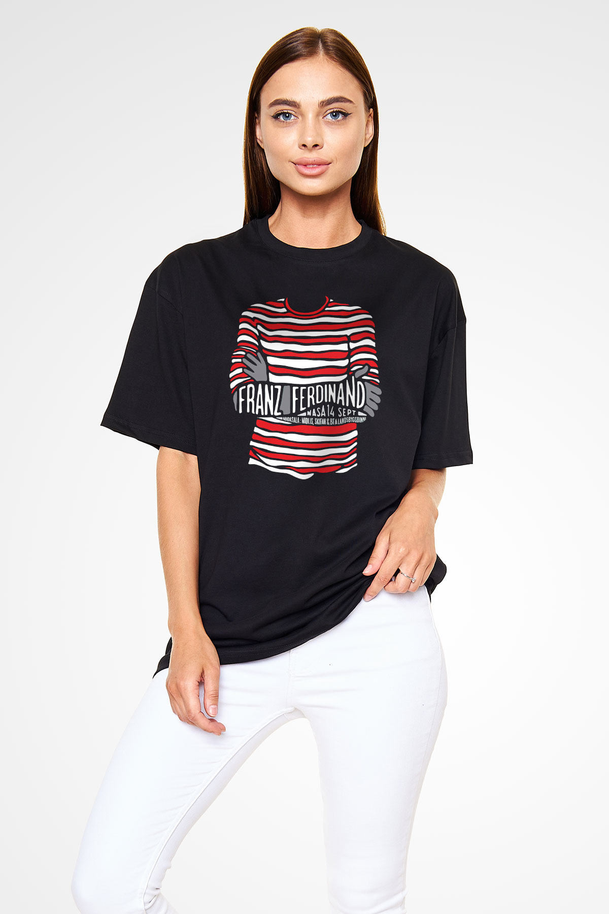 Franz Ferdinand Siyah Unisex Oversize Tişört T-Shirt