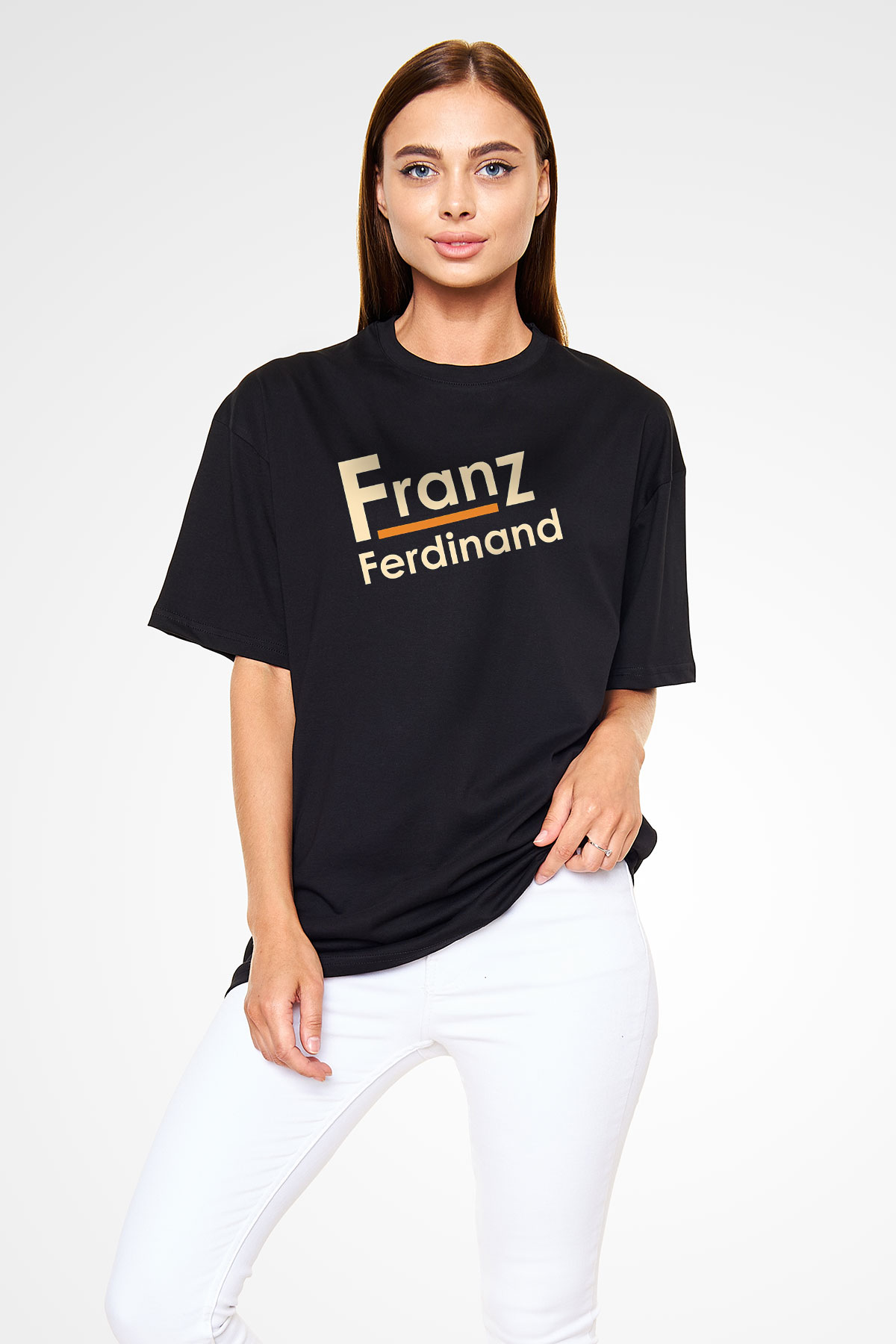 Franz Ferdinand Siyah Unisex Oversize Tişört T-Shirt