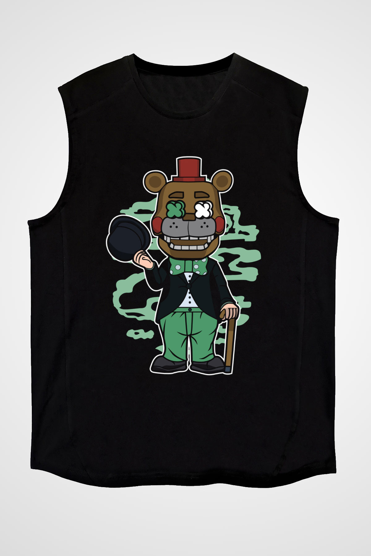 Freddy Gentlemen Baskılı Unisex Siyah Kolsuz Tişört