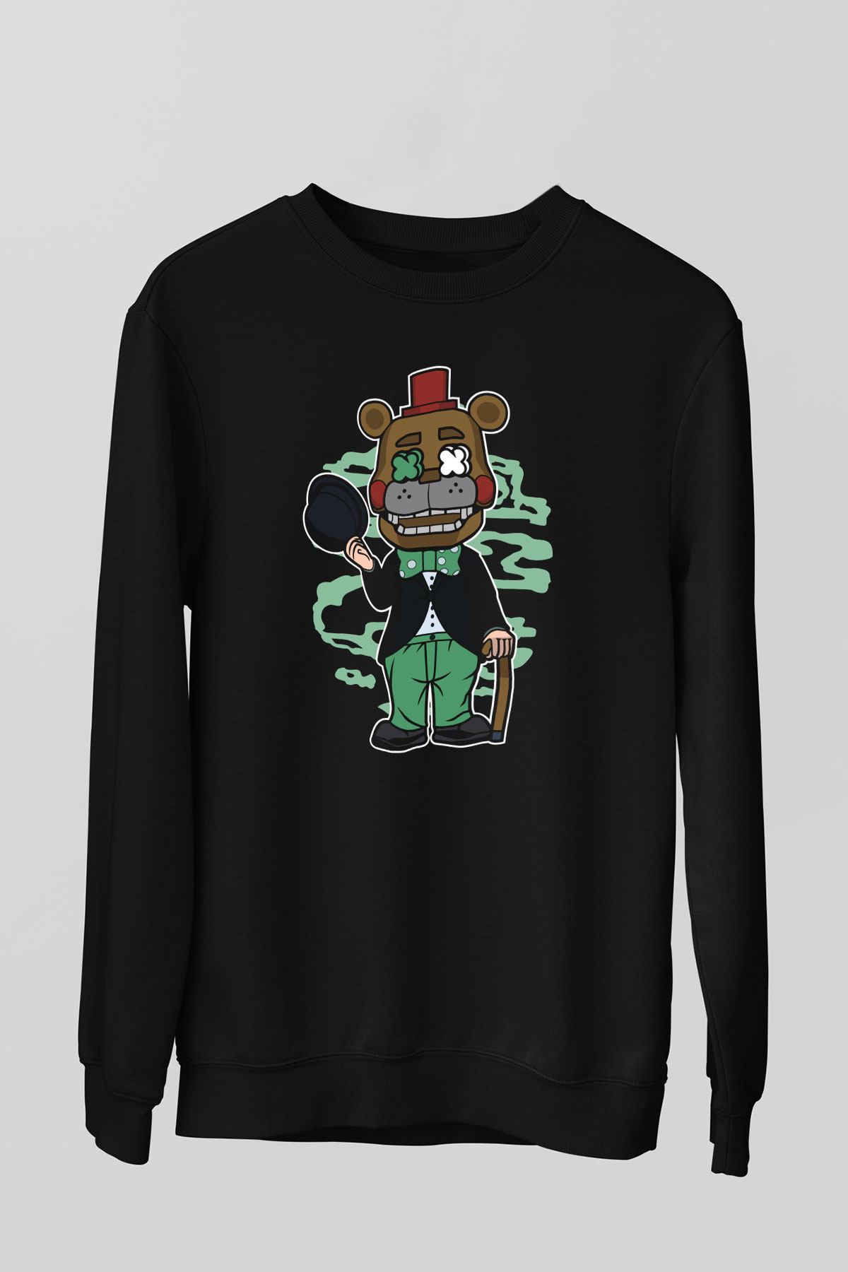 Freddy Gentlemen Baskılı Unisex Siyah Sweatshirt