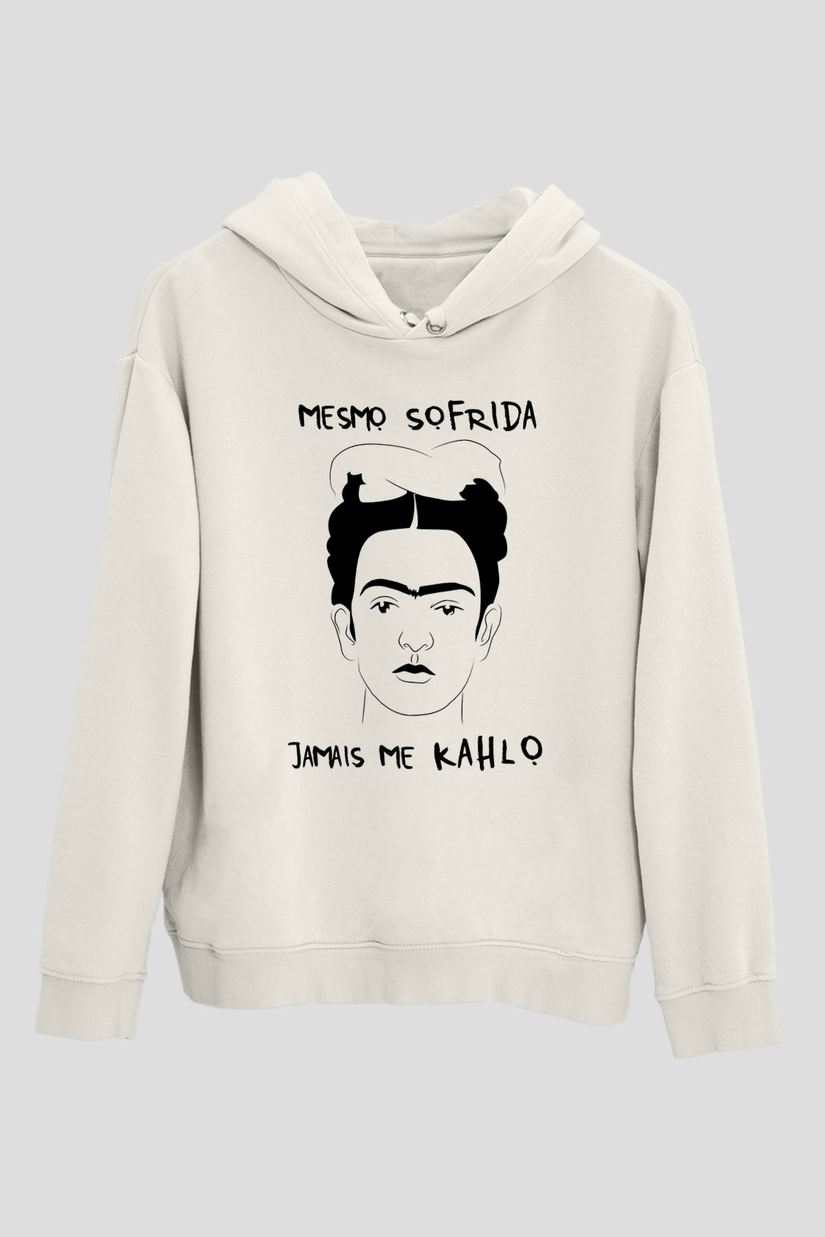 Frida Kahlo Beyaz Unisex Kapşonlu Sweatshirt