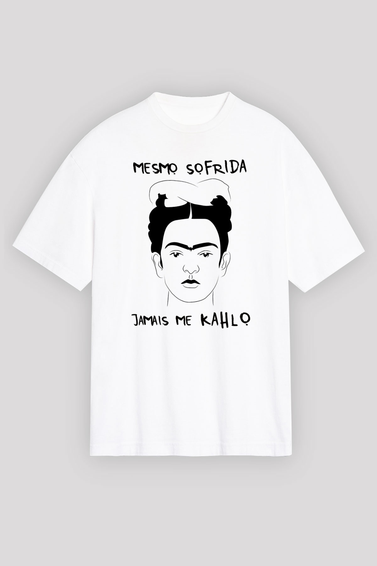 Frida Kahlo Beyaz Unisex Oversize Tişört T-Shirt