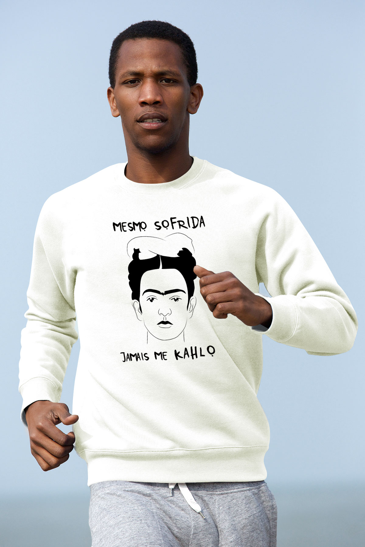 Frida Kahlo Beyaz Unisex Sweatshirt
