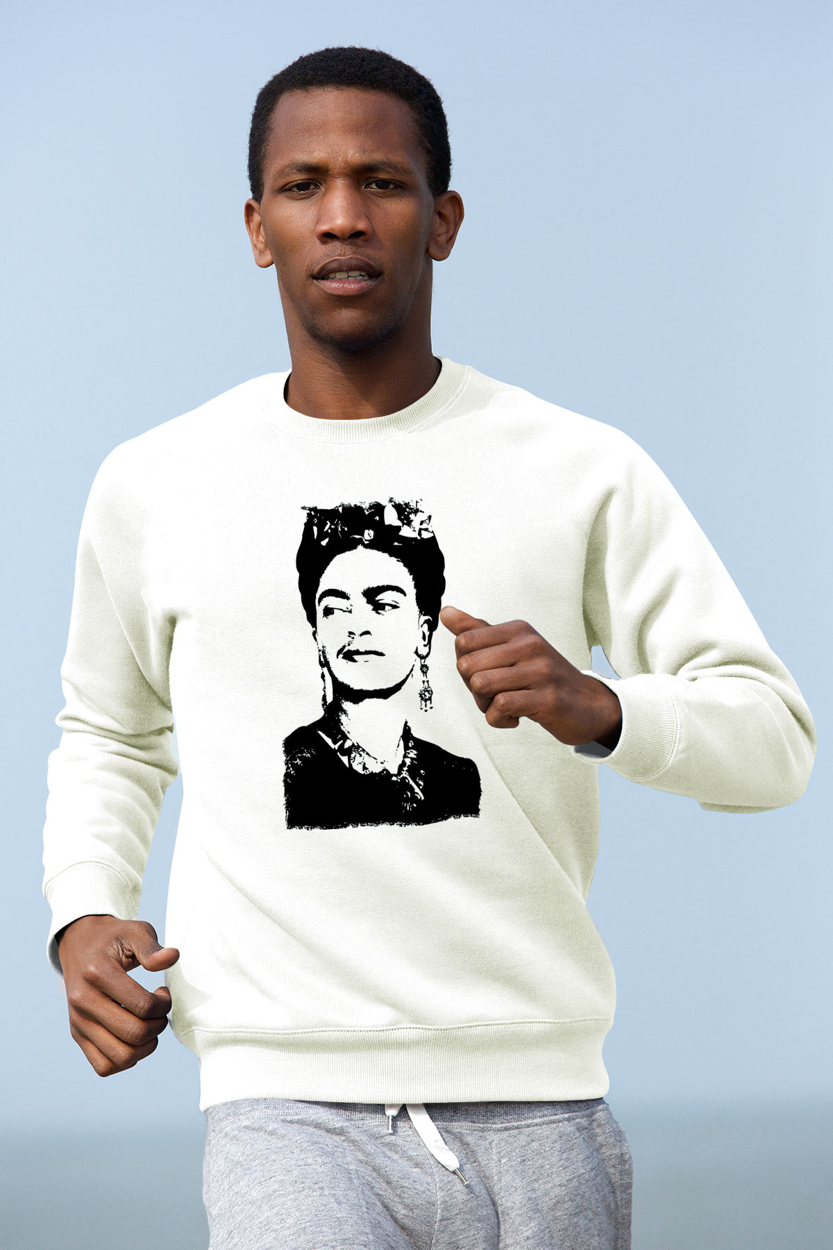 Frida Kahlo Beyaz Unisex Sweatshirt