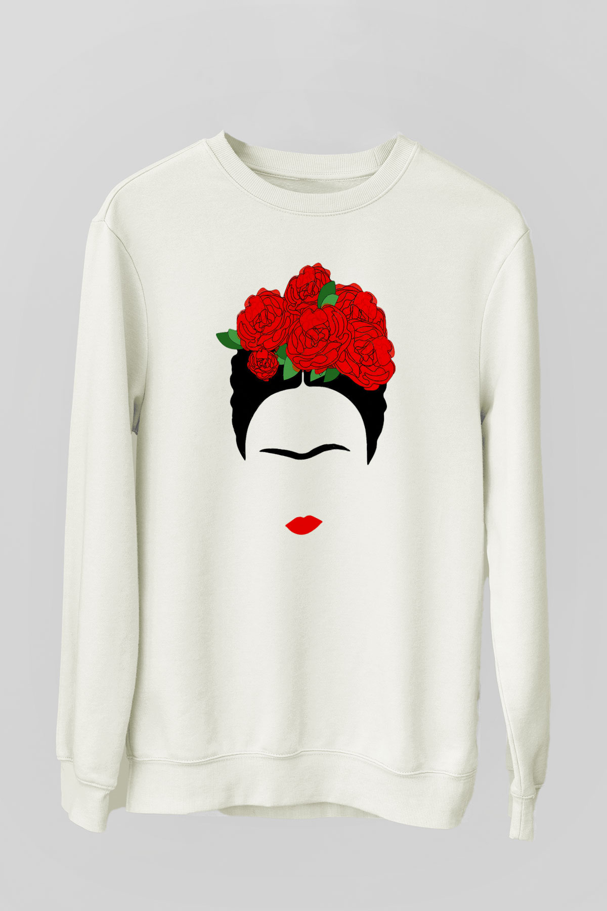 Frida Kahlo Beyaz Unisex Sweatshirt