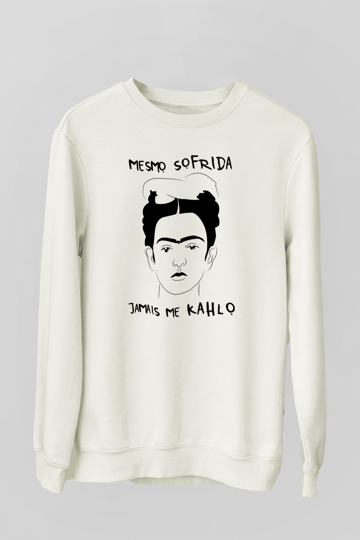 Frida Kahlo Beyaz Unisex Sweatshirt