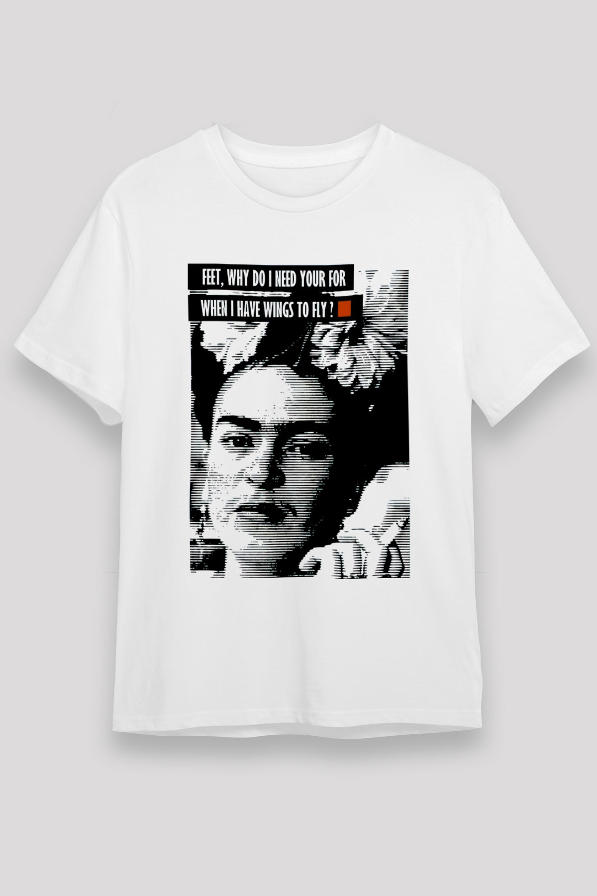 Frida Kahlo Beyaz Unisex Tişört T-Shirt - TişörtFabrikası
