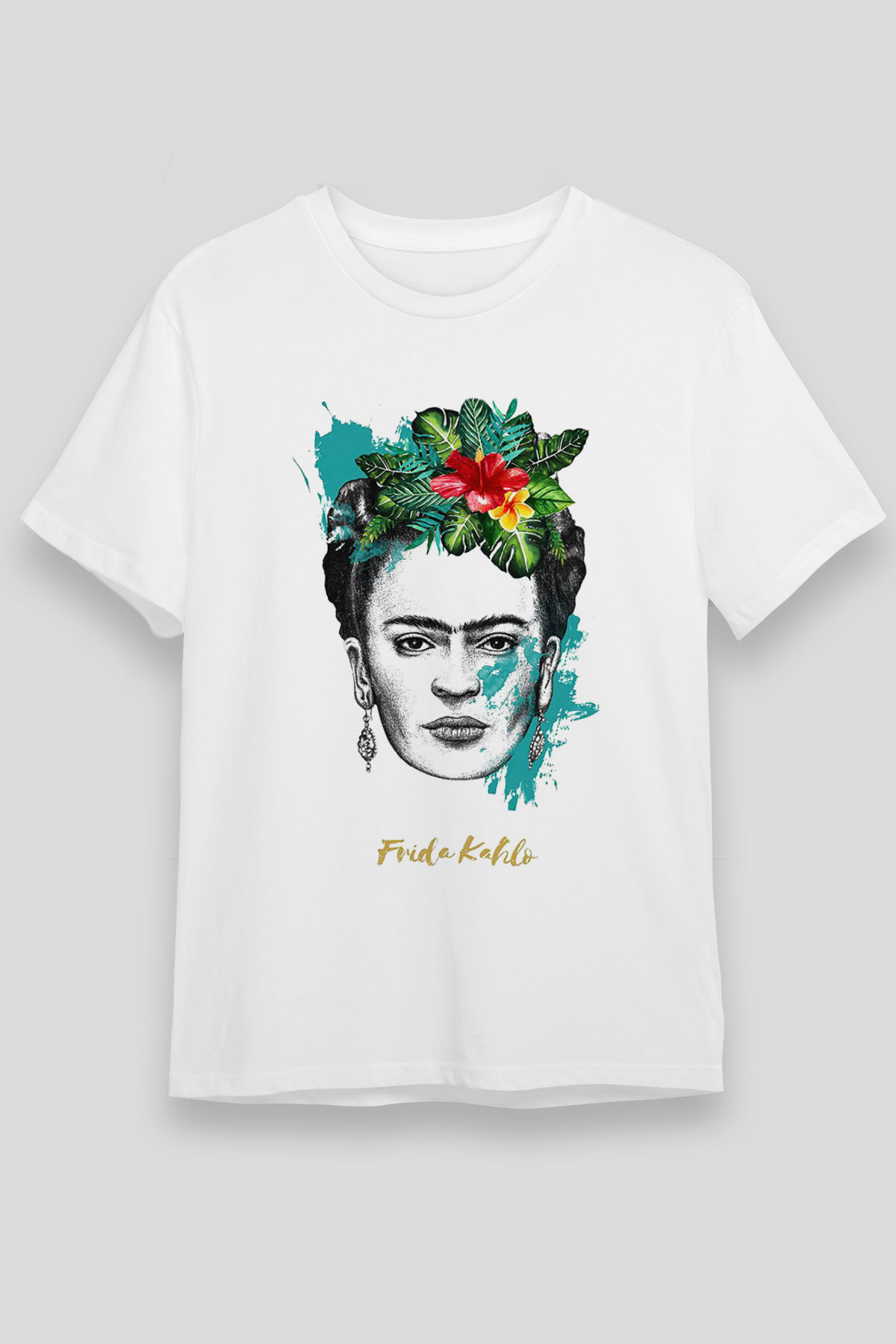 Frida Kahlo Beyaz Unisex Tişört T-Shirt - TişörtFabrikası