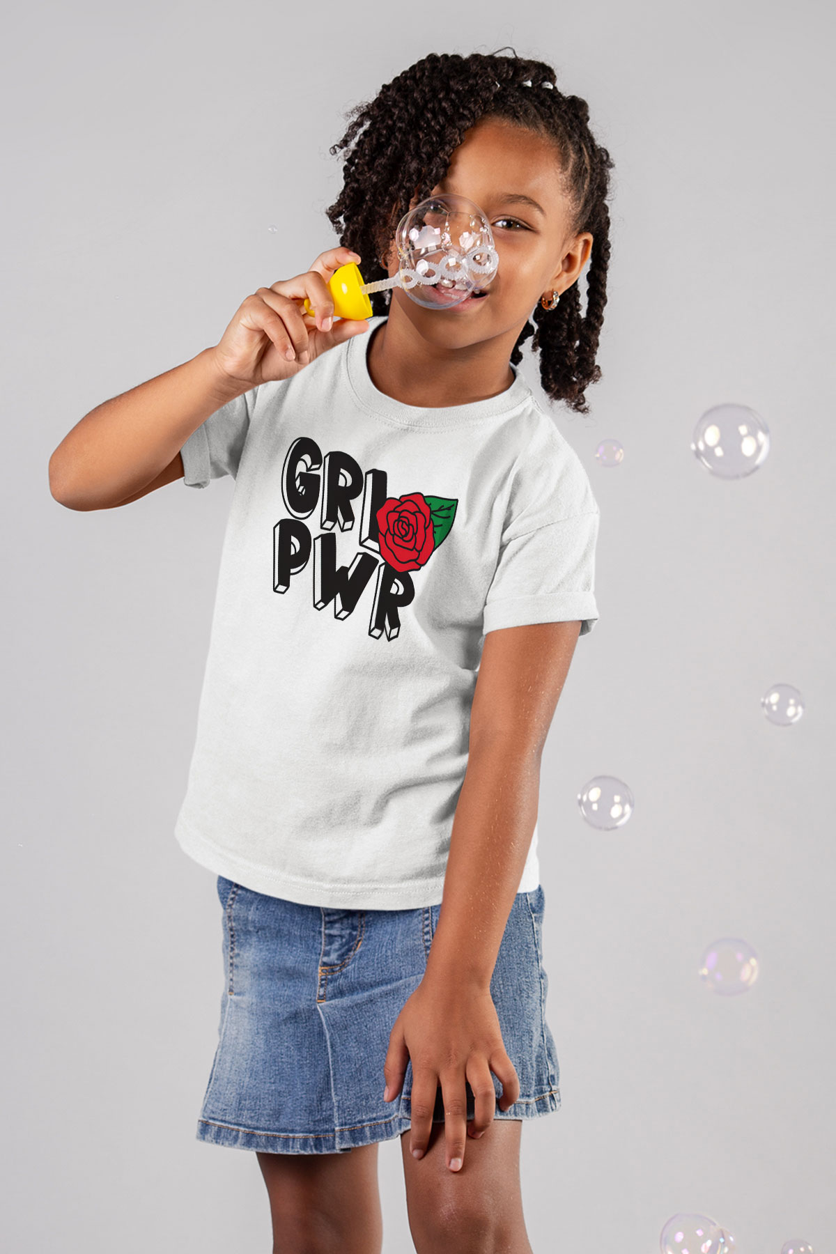 Frida Kahlo Girl Power - Grl Pwr Beyaz Unisex Çocuk Tişört