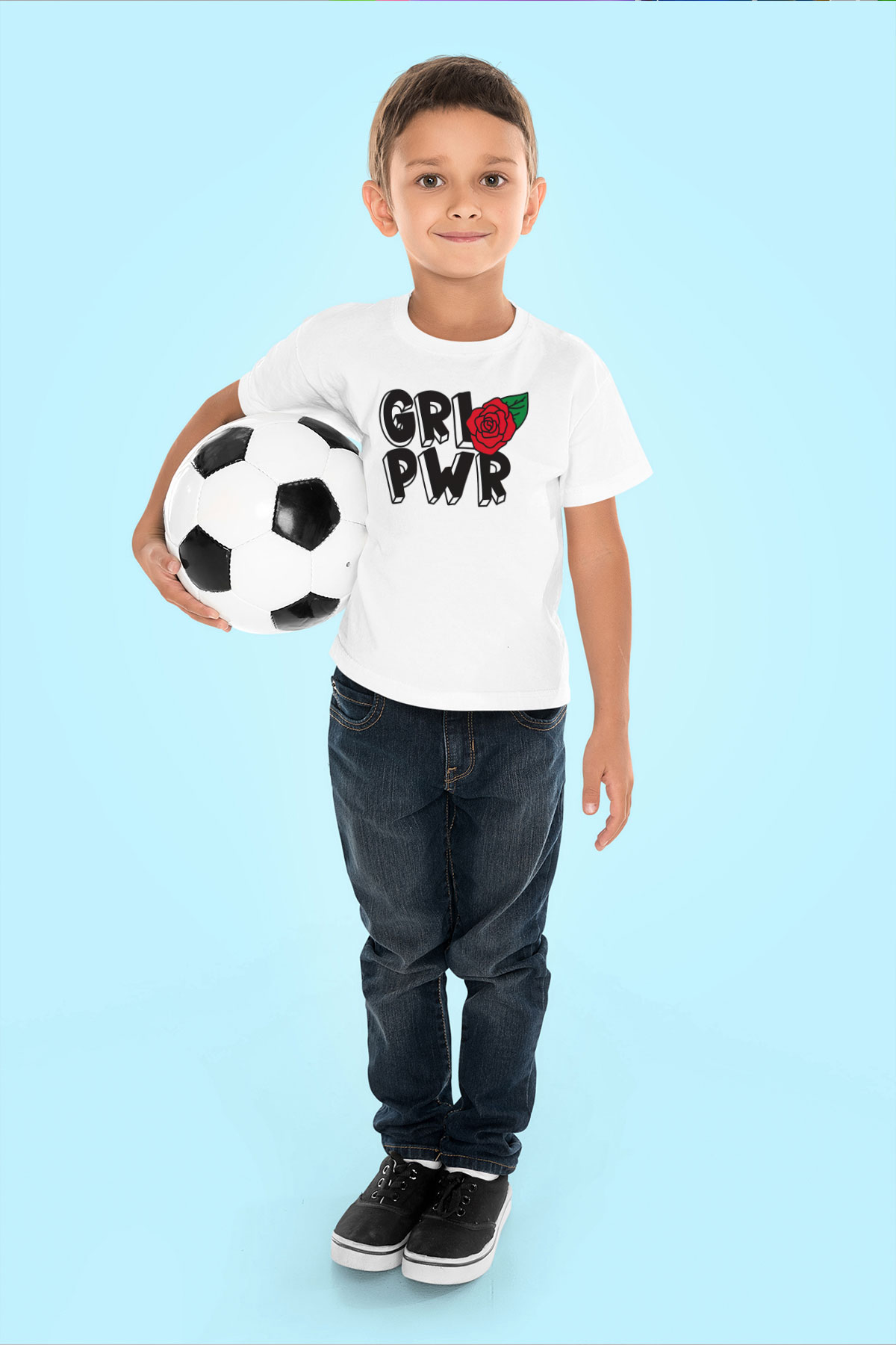 Frida Kahlo Girl Power - Grl Pwr Beyaz Unisex Çocuk Tişört