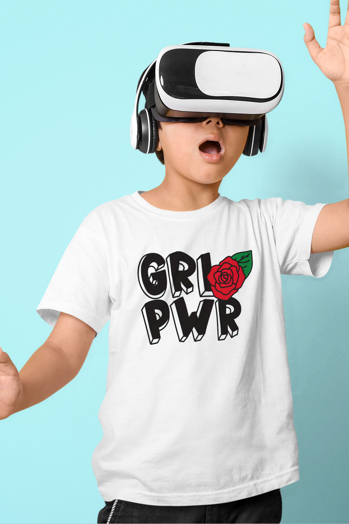Frida Kahlo Girl Power - Grl Pwr Beyaz Unisex Çocuk Tişört