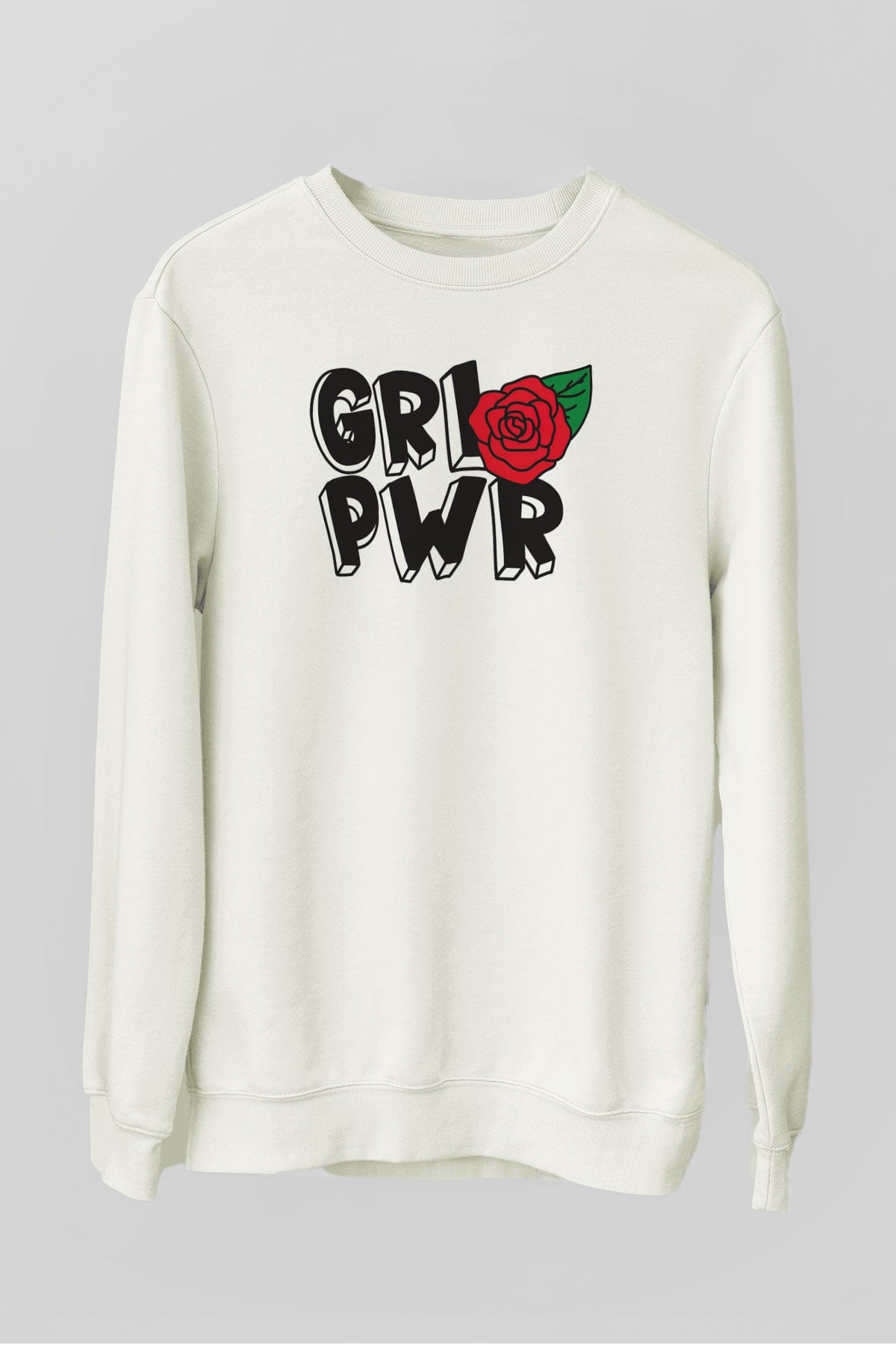 Frida Kahlo Girl Power - Grl Pwr Beyaz Unisex Sweatshirt