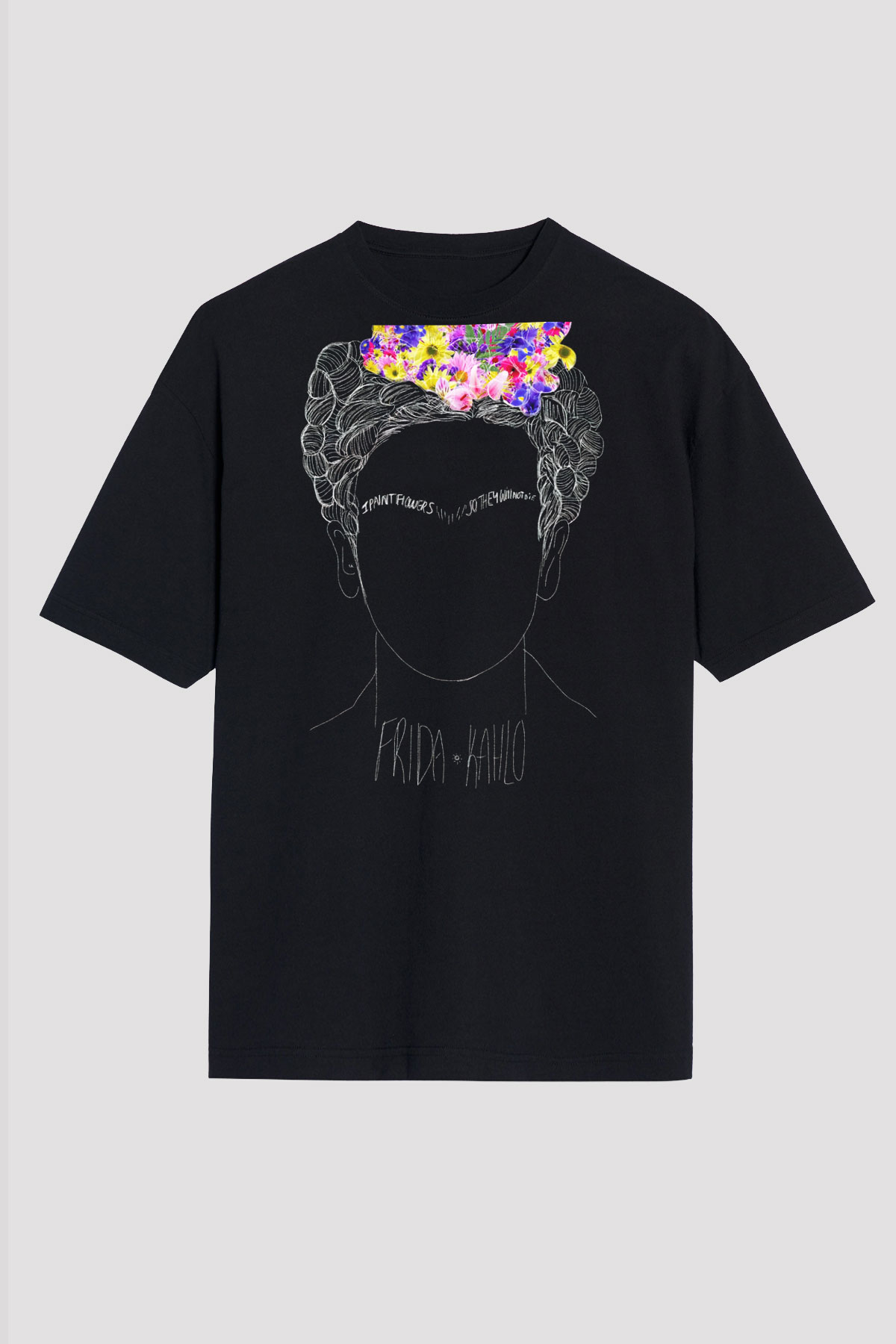 Frida Kahlo Siyah Unisex Oversize Tişört T-Shirt