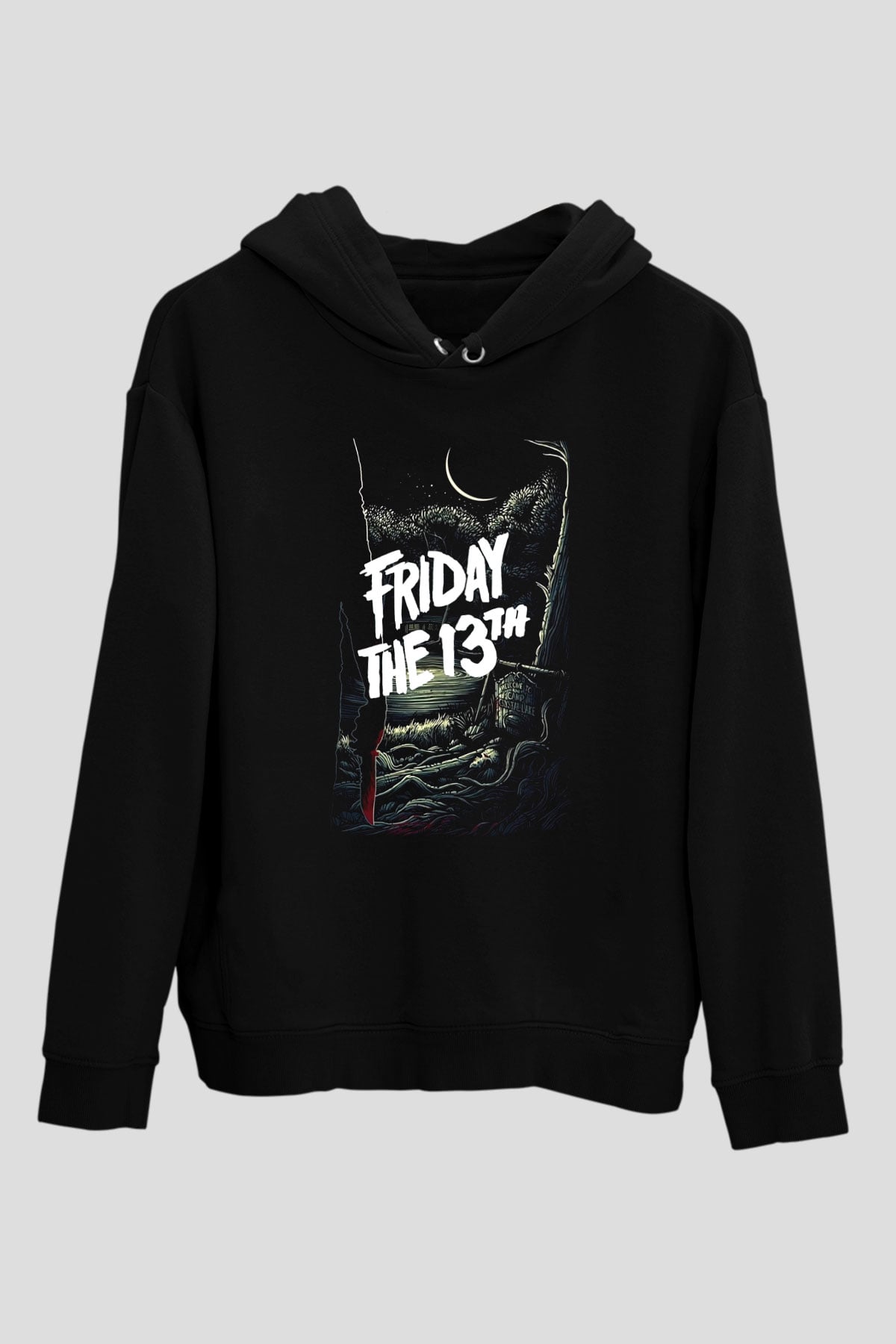 Friday the 13th 13.Cuma Siyah Unisex Kapüşonlu Sweatshirt