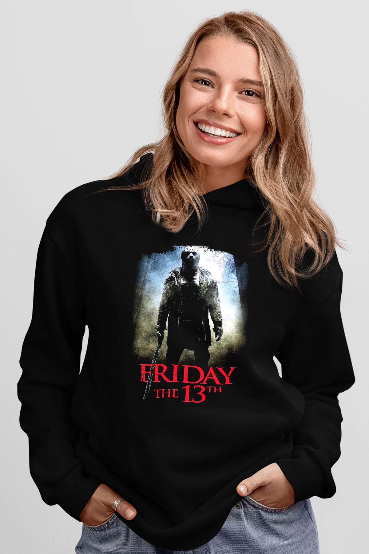 Friday the 13th 13.Cuma Siyah Unisex Kapüşonlu Sweatshirt