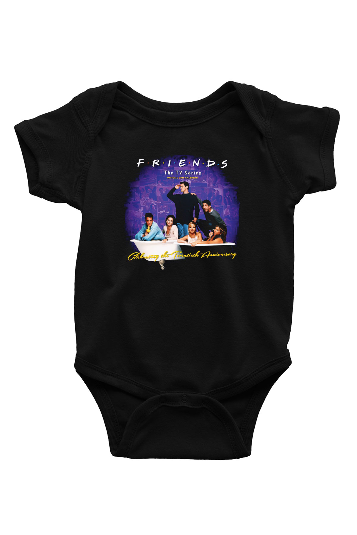 Friends Baskılı Siyah Bebek Body - Zıbın