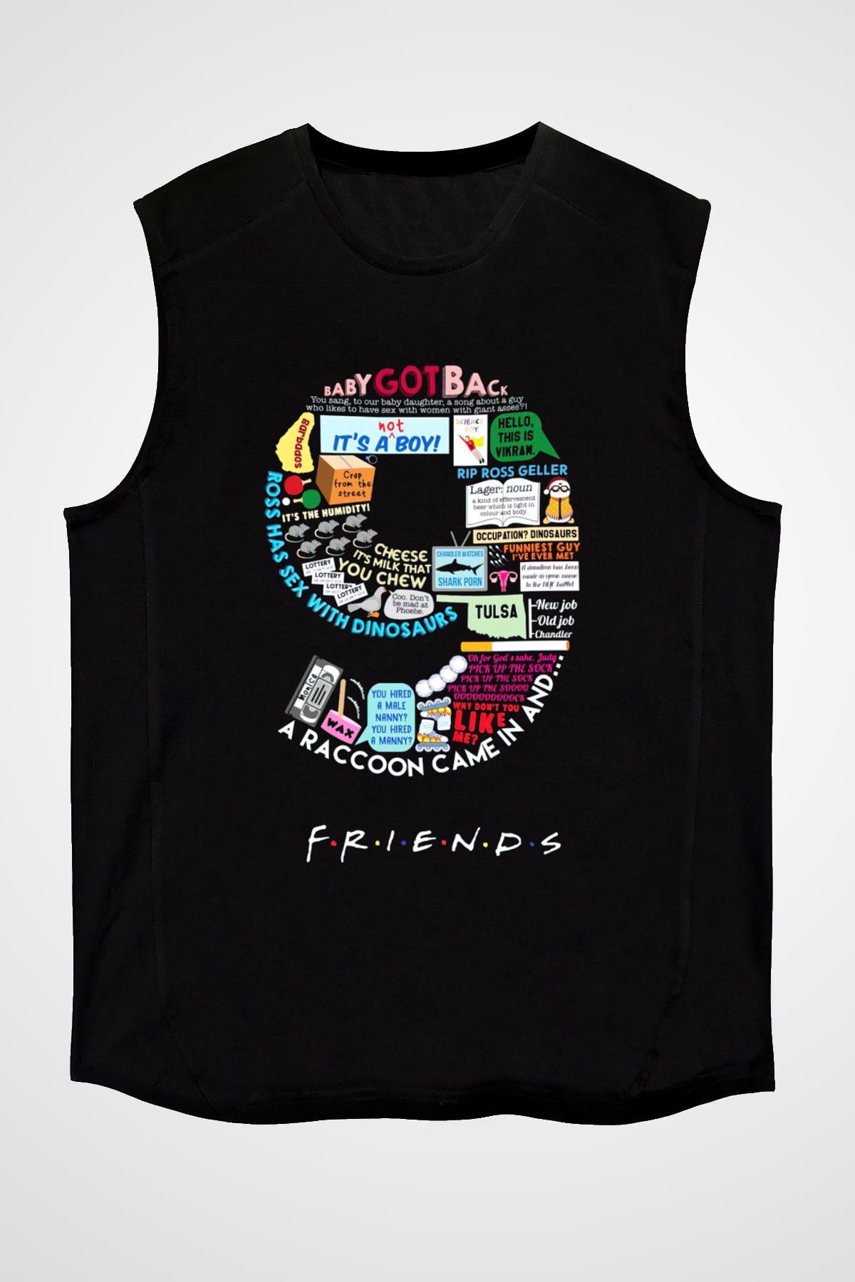 Friends Siyah Unisex Kolsuz Tişört
