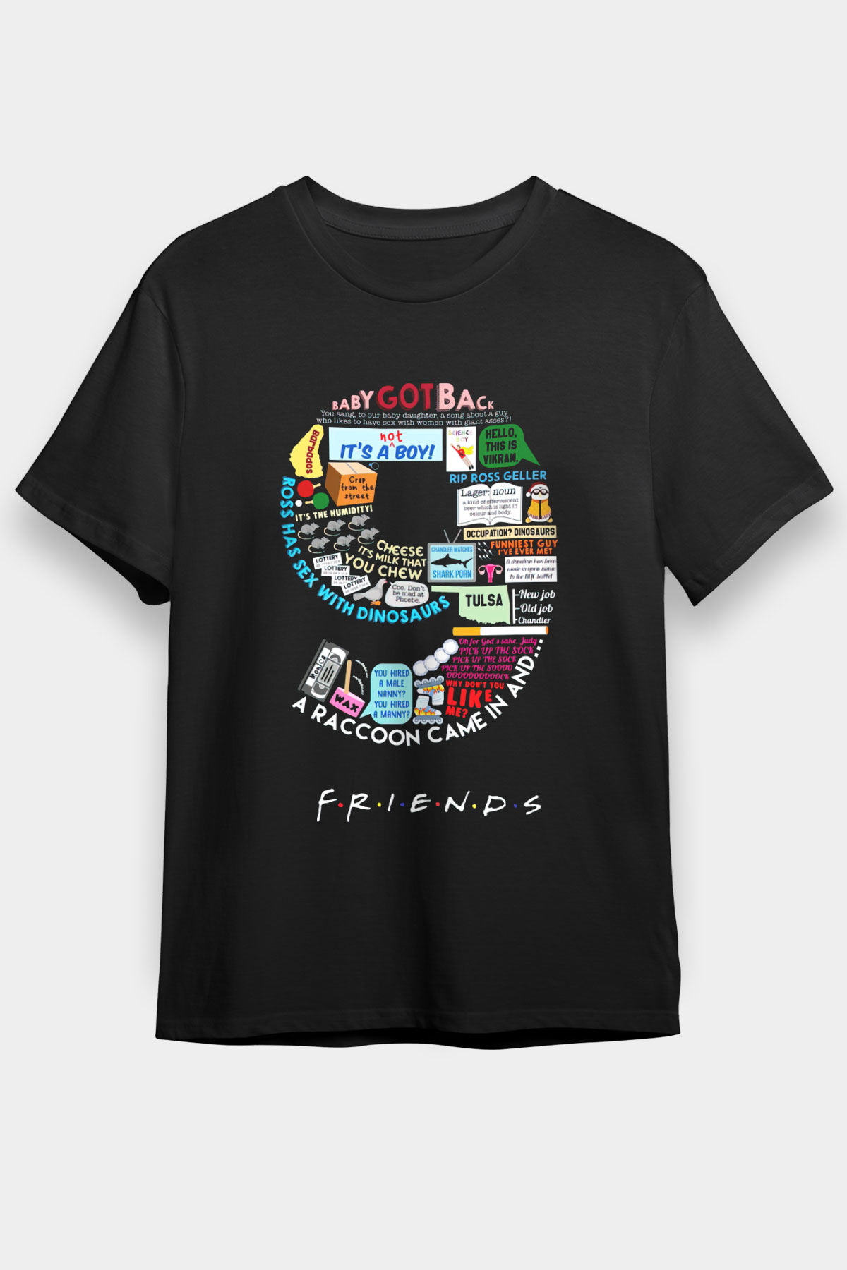 Friends Siyah Unisex Tişört