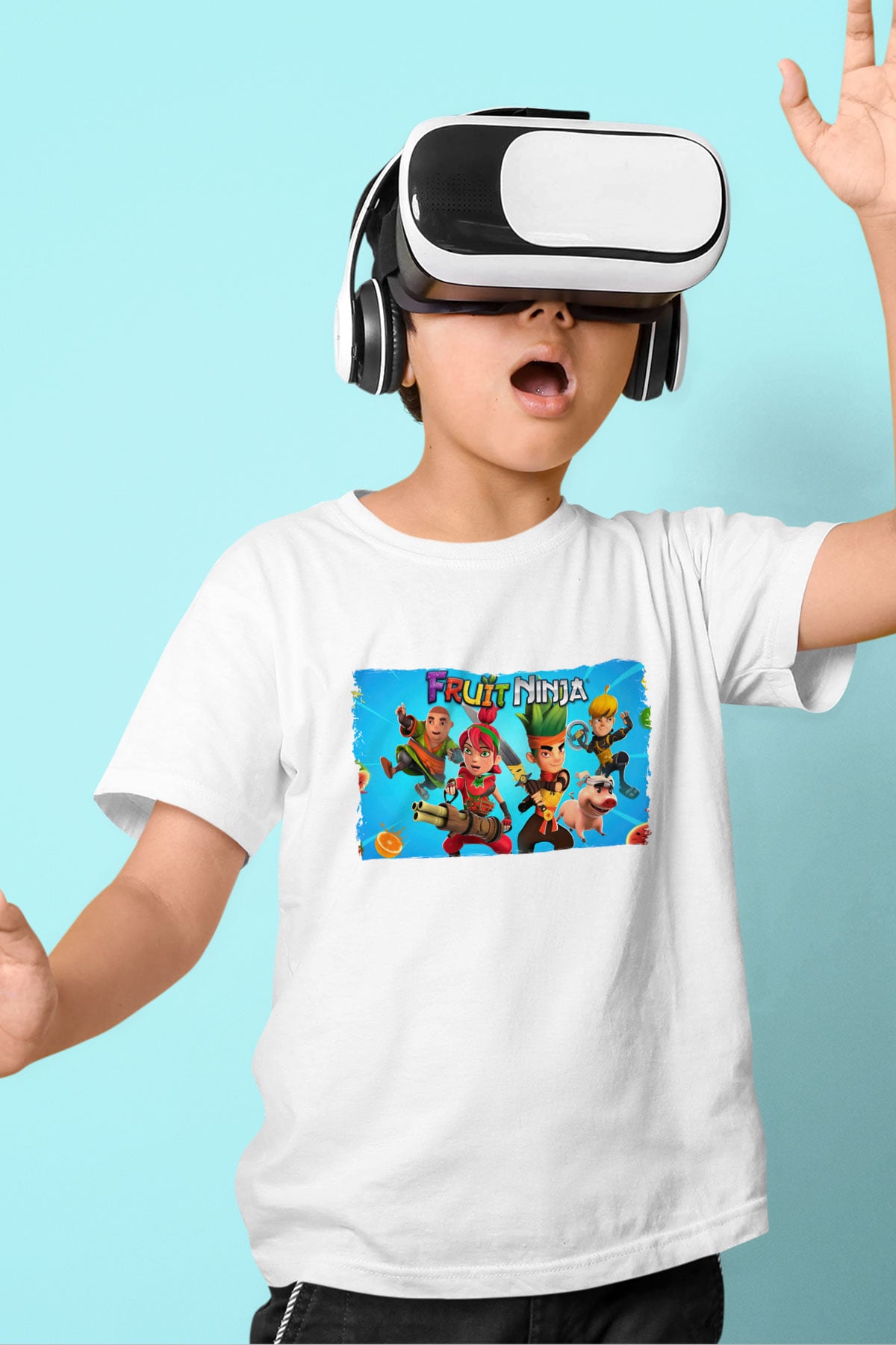 Fruit Ninja Beyaz Unisex Çocuk Tişört