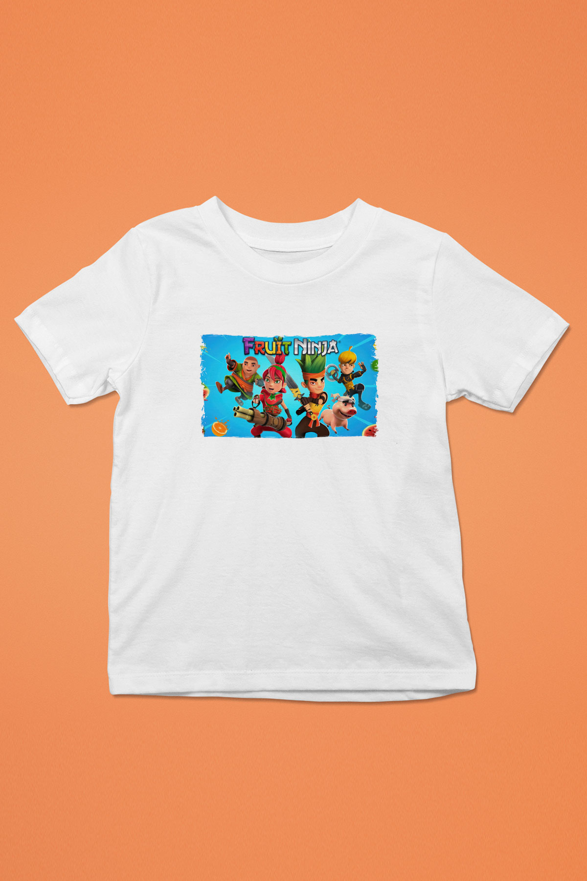 Fruit Ninja Beyaz Unisex Çocuk Tişört