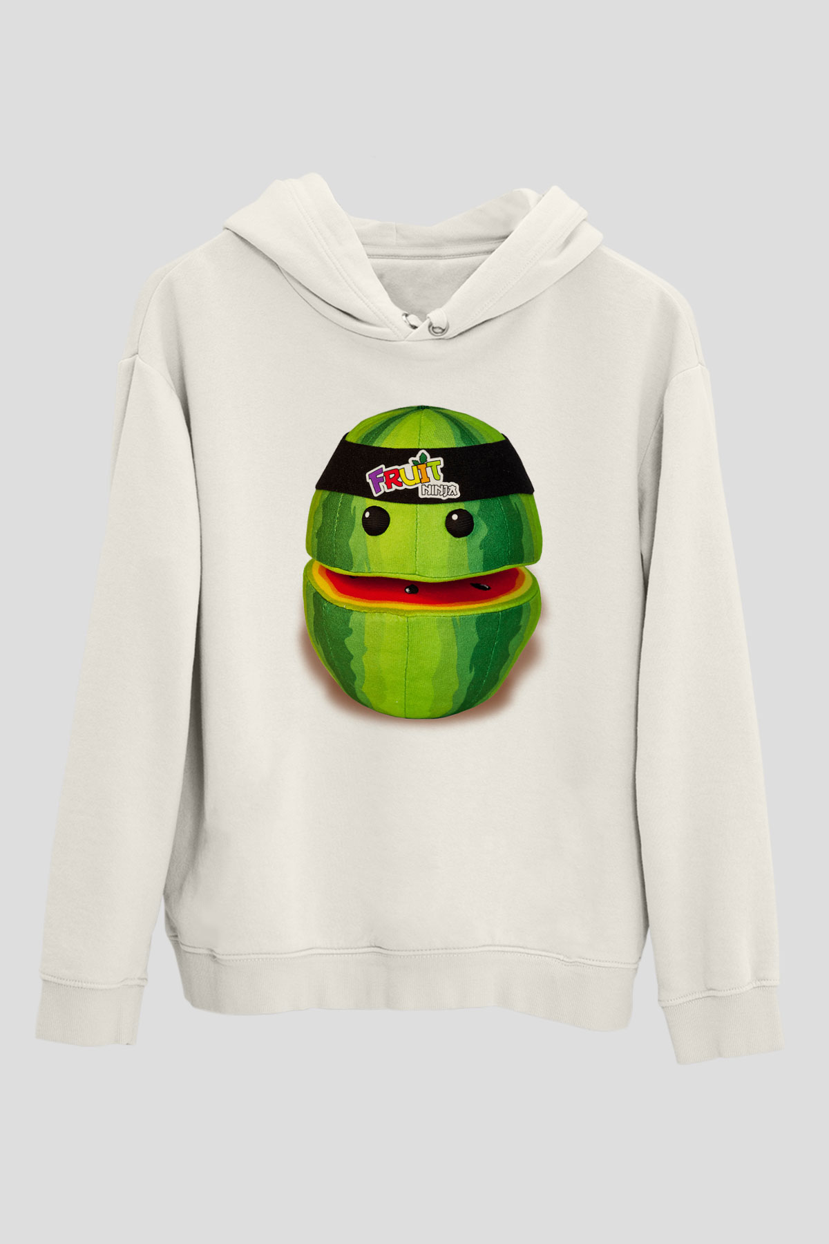 Fruit Ninja Beyaz Unisex Kapşonlu Sweatshirt