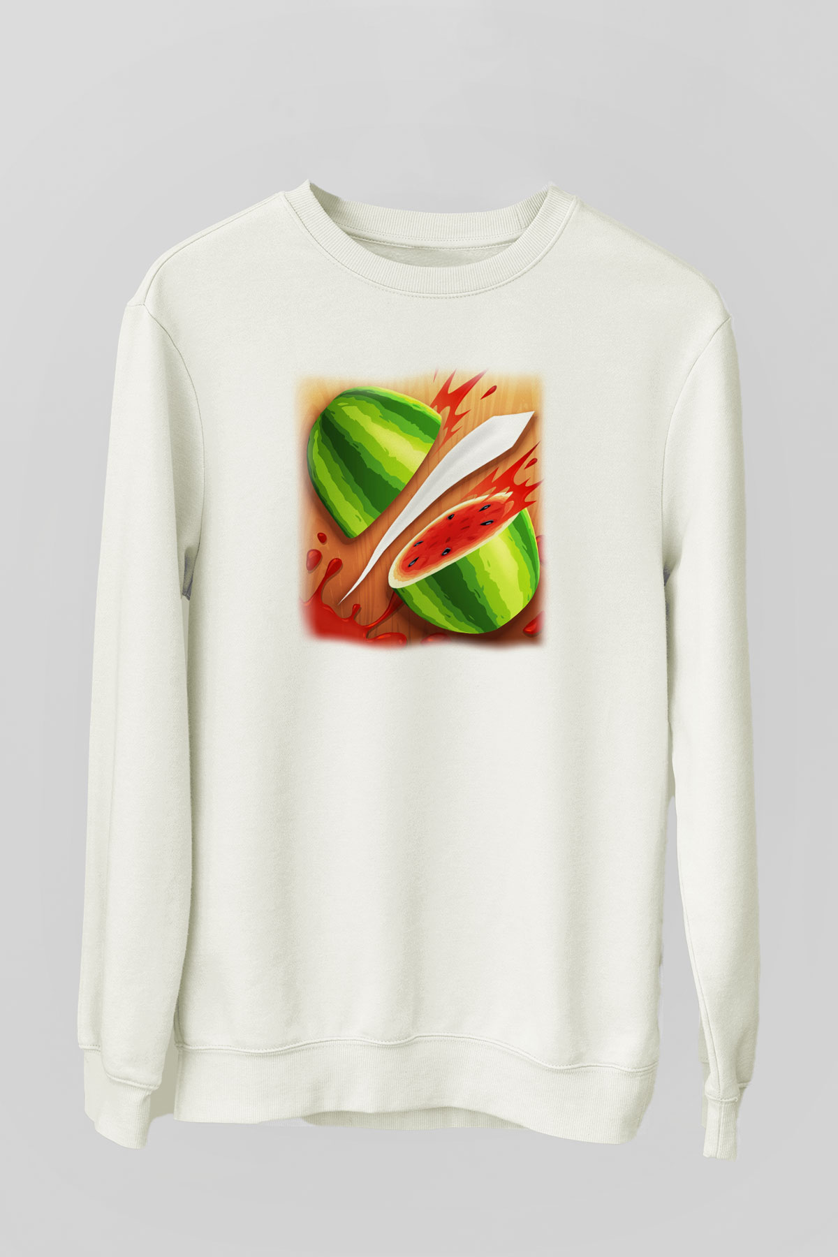 Fruit Ninja Beyaz Unisex Sweatshirt