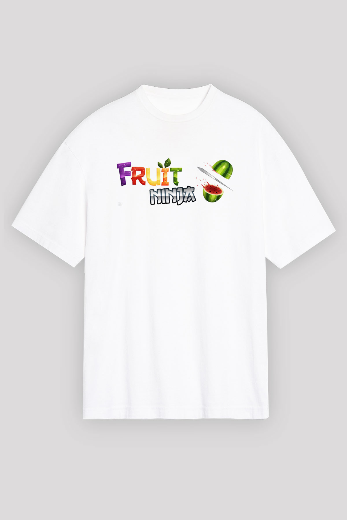 Fruit Ninja Beyaz Oversize Tişört Oversize T-shirt