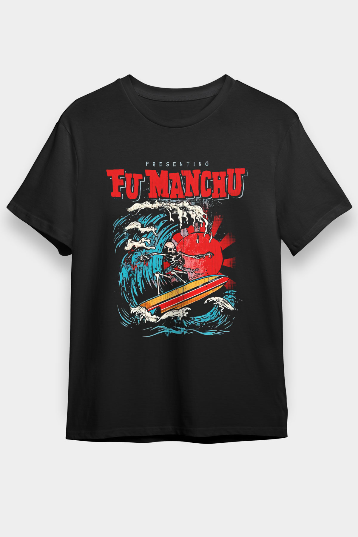 Fu Manchu Siyah Unisex Tişört T-Shirt - TişörtFabrikası