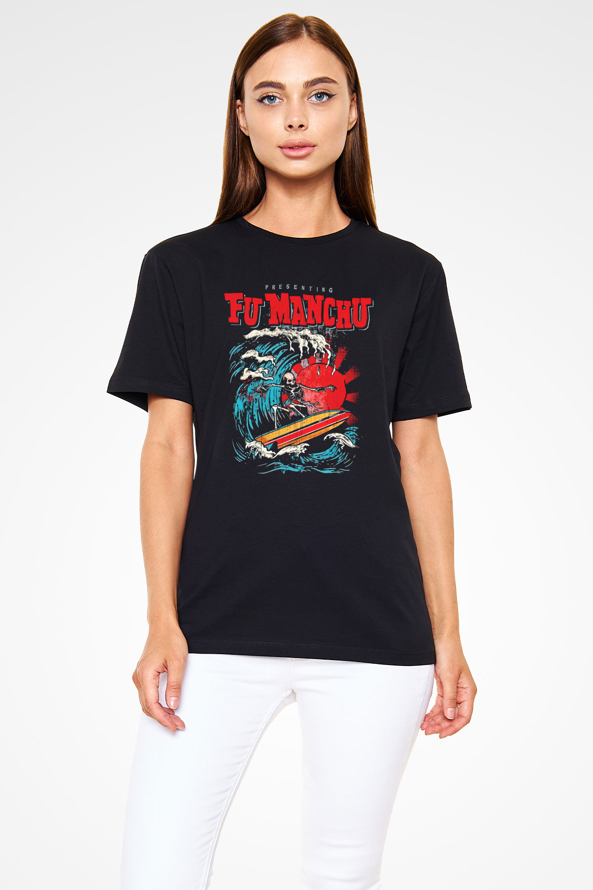 Fu Manchu Siyah Unisex Tişört T-Shirt - TişörtFabrikası