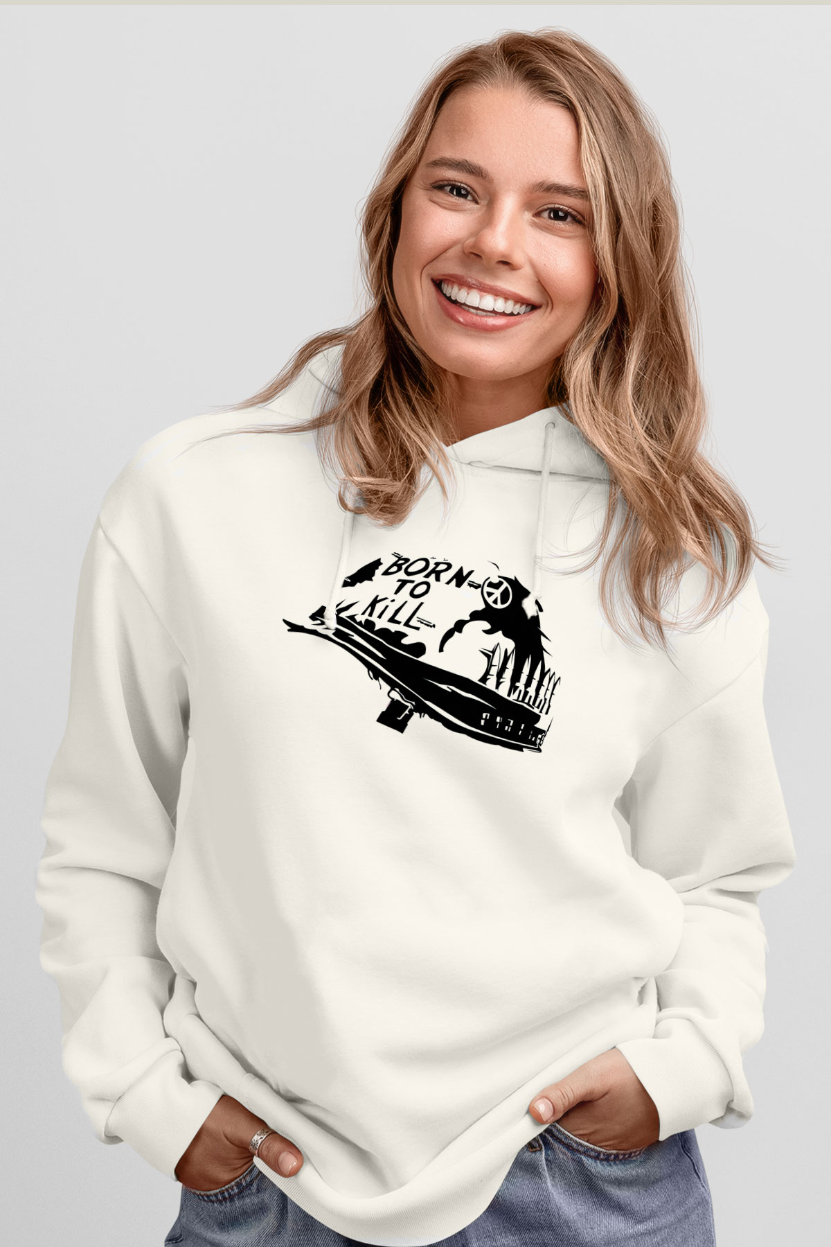 Full Metal Jacket Beyaz Unisex Hoodie