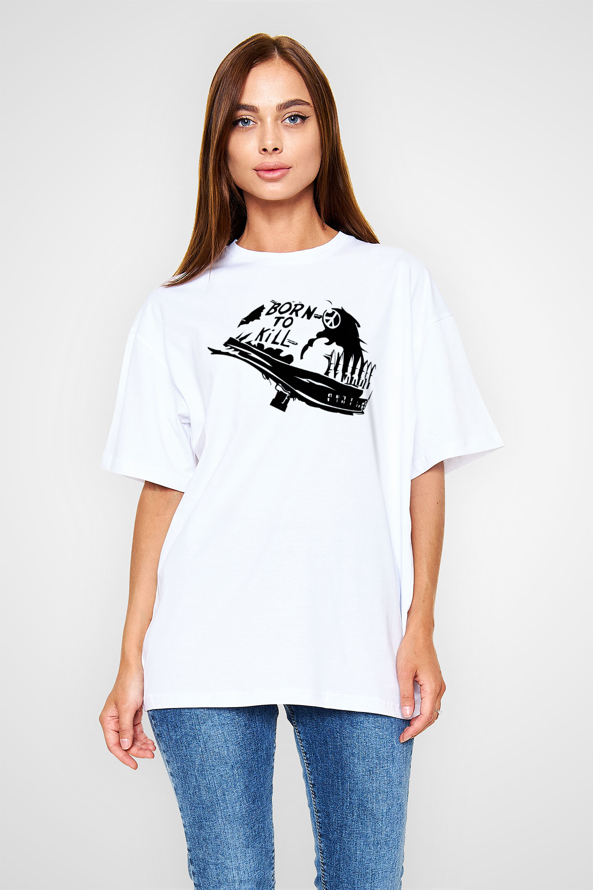 Full Metal Jacket Beyaz Unisex Oversize Tişört T-Shirt