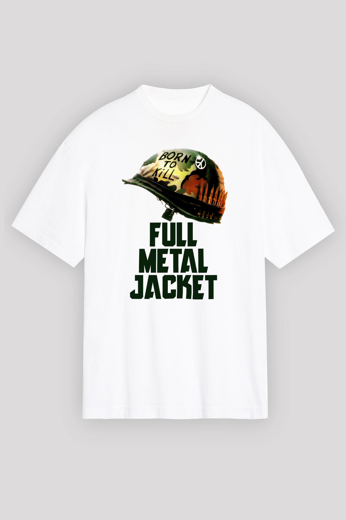 Full Metal Jacket Beyaz Unisex Oversize Tişört T-Shirt